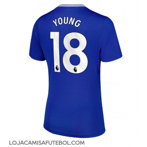 Camisa de Futebol Everton Ashley Young #18 Equipamento Principal Mulheres 2024-25 Manga Curta